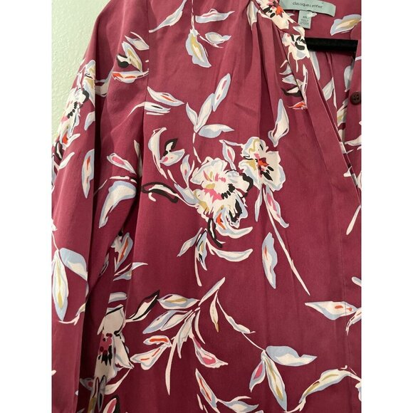 Nordstrom Classiques Entier Size XS Silk Blend Blouse Top Floral Excellent - Picture 4 of 7